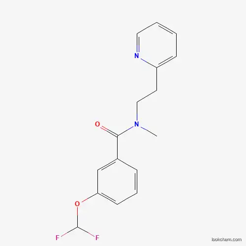 Molecular Structure of 851788-22-2 (3-(Difluoromethoxy)-N-methyl-N-[2-(2-pyridinyl)ethyl]benzamide)