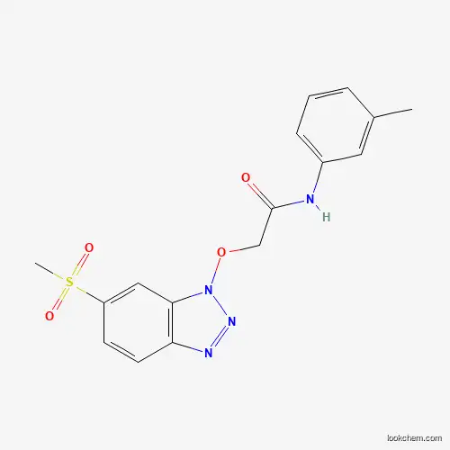 Molecular Structure of 790284-99-0 (N-(3-methylphenyl)-2-(6-methylsulfonylbenzotriazol-1-yl)oxyacetamide)