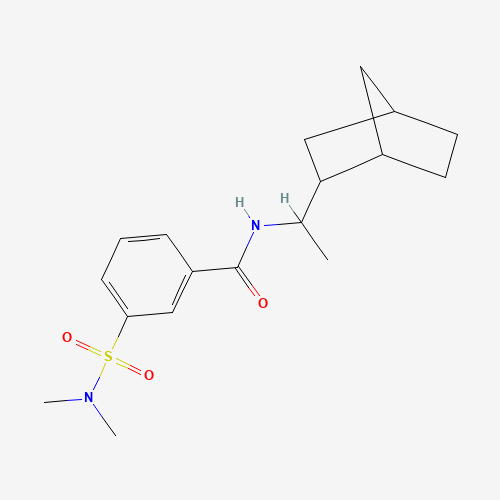 Molecular Structure of 1005056-18-7 (N-[1-(2-bicyclo[2.2.1]heptanyl)ethyl]-3-(dimethylsulfamoyl)benzamide)