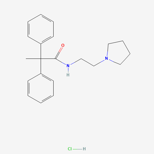 Molecular Structure of 1158580-62-1 (2,2-diphenyl-N-(2-(pyrrolidin-1-yl)ethyl)propanamide hydrochloride)