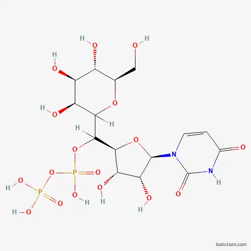 Molecular Structure of 32369-14-5 ([[(2S,3S,4R,5R)-5-(2,4-dioxopyrimidin-1-yl)-3,4-dihydroxyoxolan-2-yl]-[(3S,4S,5S,6R)-3,4,5-trihydroxy-6-(hydroxymethyl)oxan-2-yl]methyl] phosphono hydrogen phosphate)