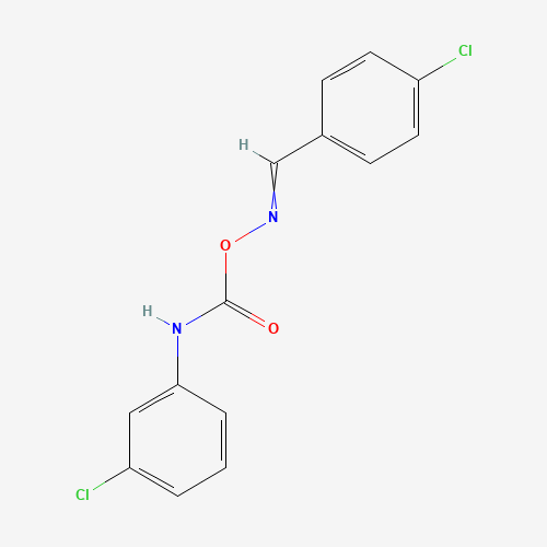 Molecular Structure of 18149-21-8 (Benzaldehyde, p-chloro-, O-[(m-chlorophenyl)carbamoyl]oxime)