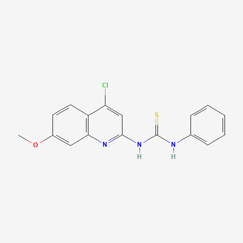 Molecular Structure of 196875-41-9 (1-(4-Chloro-7-methoxy-2-quinolyl)-3-phenyl-2-thiourea)