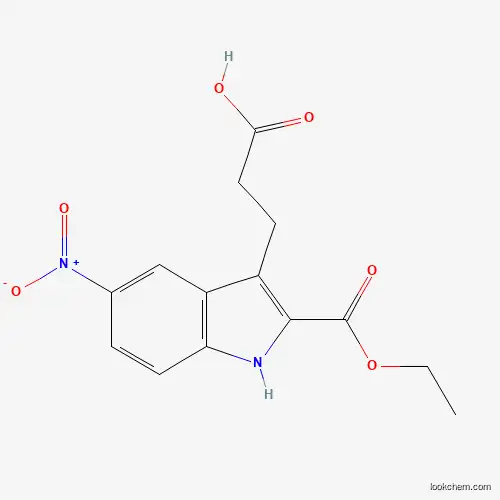 Molecular Structure of 261363-54-6 (3-(2-ethoxycarbonyl-5-nitro-1H-indol-3-yl)propanoic Acid)
