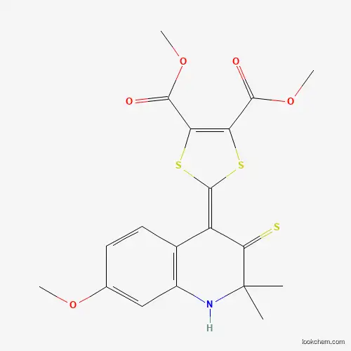 Molecular Structure of 296272-63-4 (dimethyl 2-(7-methoxy-2,2-dimethyl-3-thioxo-2,3-dihydroquinolin-4(1H)-ylidene)-1,3-dithiole-4,5-dicarboxylate)