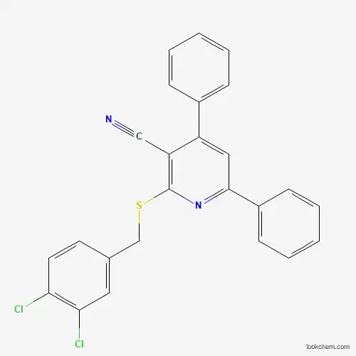 Molecular Structure of 299438-68-9 (2-[(3,4-Dichlorobenzyl)sulfanyl]-4,6-diphenyl-3-pyridyl cyanide)