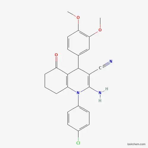 2-Amino-1-(4-chlorophenyl)-4-(3,4-dimethoxyphenyl)-5-oxo-1,4,5,6,7,8-hexahydro-3-quinolinecarbonitrile