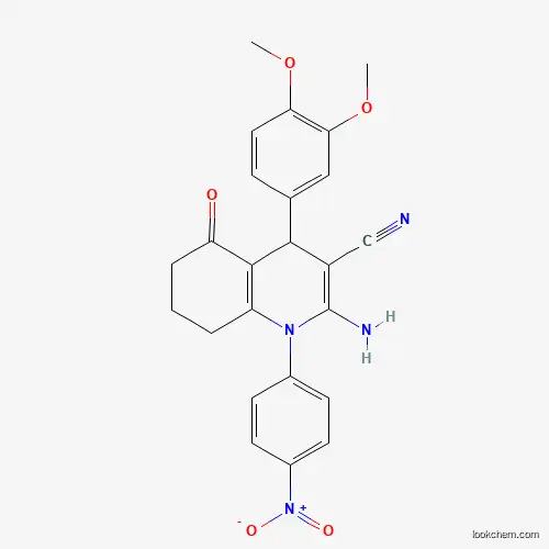2-Amino-4-(3,4-dimethoxyphenyl)-1-(4-nitrophenyl)-5-oxo-1,4,5,6,7,8-hexahydro-3-quinolinecarbonitrile
