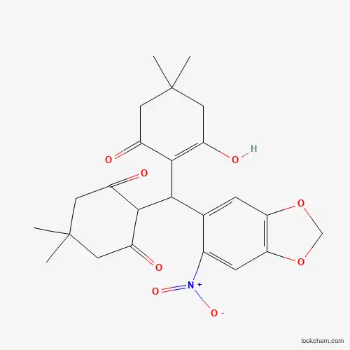 2-[(2-Hydroxy-4,4-dimethyl-6-oxo-1-cyclohexen-1-yl)(6-nitro-1,3-benzodioxol-5-yl)methyl]-5,5-dimethyl-1,3-cyclohexanedione