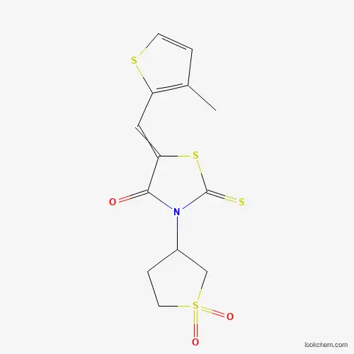 Molecular Structure of 324544-19-6 (5-[(3-Methyl-2-thienyl)methylene]-3-(tetrahydro-1,1-dioxido-3-thienyl)-2-thioxo-4-thiazolidinone)