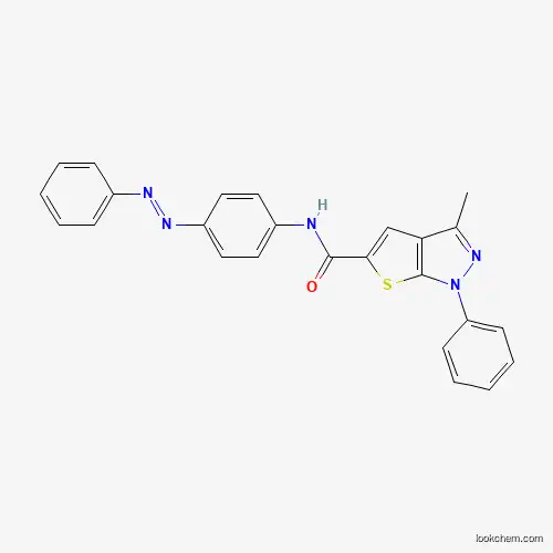 Molecular Structure of 329218-91-9 (3-methyl-1-phenyl-N-{4-[(E)-phenyldiazenyl]phenyl}-1H-thieno[2,3-c]pyrazole-5-carboxamide)