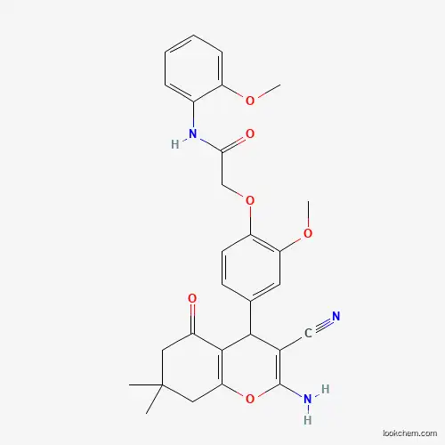 2-[4-(2-amino-3-cyano-7,7-dimethyl-5-oxo-6,8-dihydro-4H-chromen-4-yl)-2-methoxyphenoxy]-N-(2-methoxyphenyl)acetamide