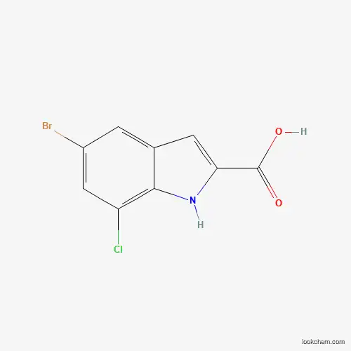 Molecular Structure of 383132-31-8 (5-bromo-7-chloro-1H-indole-2-carboxylic Acid)