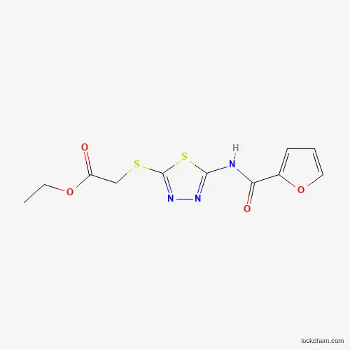 Molecular Structure of 392317-93-0 (Ethyl 2-((5-(furan-2-carboxamido)-1,3,4-thiadiazol-2-yl)thio)acetate)