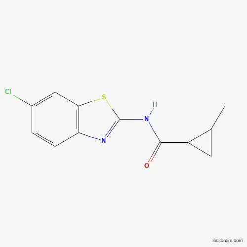 Molecular Structure of 438196-40-8 (N-(6-chloro-1,3-benzothiazol-2-yl)-2-methylcyclopropanecarboxamide)