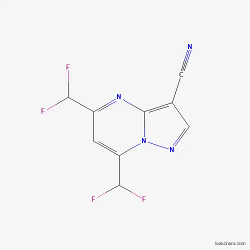 Molecular Structure of 438236-31-8 (5,7-Bis(difluoromethyl)pyrazolo[1,5-a]pyrimidine-3-carbonitrile)