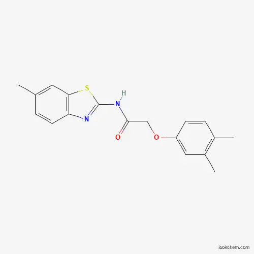 Molecular Structure of 443122-65-4 (2-(3,4-Dimethylphenoxy)-N-(6-methyl-2-benzothiazolyl)acetamide)