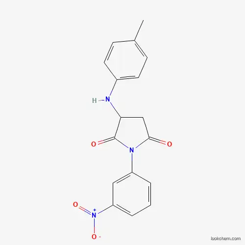 Molecular Structure of 476410-22-7 (1-(3-Nitrophenyl)-3-(p-tolylamino)pyrrolidine-2,5-dione)