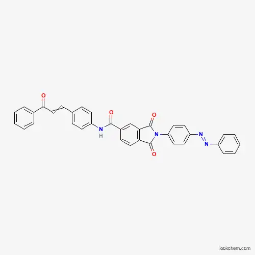 Molecular Structure of 480994-96-5 (1H-Isoindole-5-carboxamide, 2,3-dihydro-1,3-dioxo-N-[4-(3-oxo-3-phenyl-1-propen-1-yl)phenyl]-2-[4-(2-phenyldiazenyl)phenyl]-)