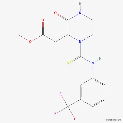 Molecular Structure of 4903-83-7 (Methyl (3-oxo-1-{[3-(trifluoromethyl)phenyl]carbamothioyl}piperazin-2-yl)acetate)