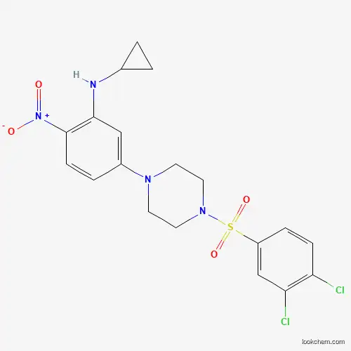 Molecular Structure of 524033-99-6 (N-cyclopropyl-5-{4-[(3,4-dichlorophenyl)sulfonyl]piperazin-1-yl}-2-nitroaniline)