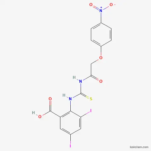 Molecular Structure of 531519-69-4 (3,5-Diiodo-2-[[2-(4-nitrophenoxy)acetyl]carbamothioylamino]benzoic acid)