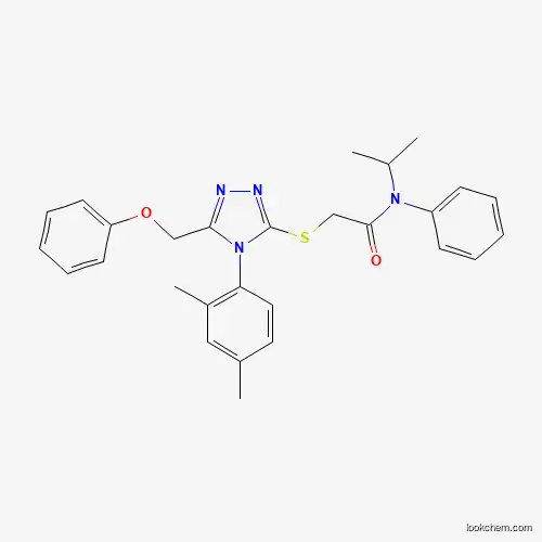Molecular Structure of 539808-95-2 (2-((4-(2,4-Dimethylphenyl)-5-(phenoxymethyl)-4H-1,2,4-triazol-3-yl)thio)-N-isopropyl-N-phenylacetamide)