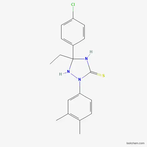 Molecular Structure of 573694-99-2 (5-(4-Chlorophenyl)-2-(3,4-dimethylphenyl)-5-ethyl-1,2,4-triazolidine-3-thione)