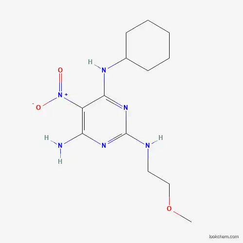 Molecular Structure of 578698-00-7 (4-N-cyclohexyl-2-N-(2-methoxyethyl)-5-nitropyrimidine-2,4,6-triamine)