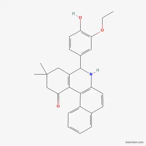 Molecular Structure of 6056-12-8 (5-(3-ethoxy-4-hydroxyphenyl)-3,3-dimethyl-3,4,5,6-tetrahydrobenzo[a]phenanthridin-1(2H)-one)