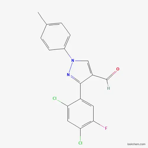 3-(2,4-DICHLORO-5-FLUOROPHENYL)-1-P-TOLYL-1H-PYRAZOLE-4-CARBALDEHYDE