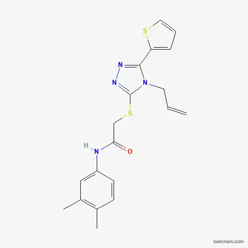 Molecular Structure of 618879-92-8 (N-(3,4-dimethylphenyl)-2-{[4-(prop-2-en-1-yl)-5-(thiophen-2-yl)-4H-1,2,4-triazol-3-yl]sulfanyl}acetamide)