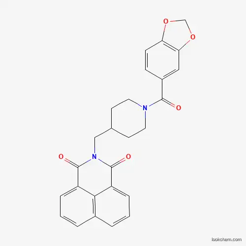 Molecular Structure of 6238-40-0 (2-[[1-(1,3-Benzodioxole-5-carbonyl)piperidin-4-yl]methyl]benzo[de]isoquinoline-1,3-dione)