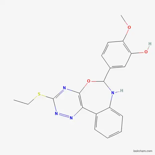 Molecular Structure of 6377-26-0 (5-(3-Ethylsulfanyl-6,7-dihydro-[1,2,4]triazino[5,6-d][3,1]benzoxazepin-6-yl)-2-methoxyphenol)