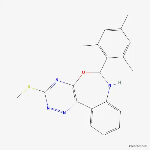 Molecular Structure of 6379-85-7 (3-Methylsulfanyl-6-(2,4,6-trimethylphenyl)-6,7-dihydro-[1,2,4]triazino[5,6-d][3,1]benzoxazepine)