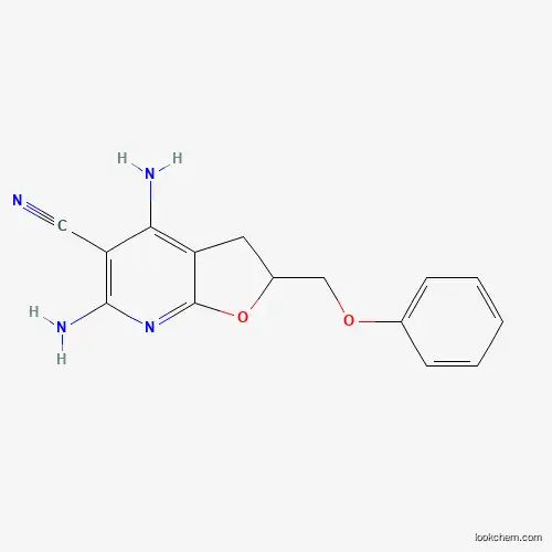 Molecular Structure of 672951-59-6 (4,6-Diamino-2-(phenoxymethyl)-2,3-dihydrofuro[2,3-b]pyridine-5-carbonitrile)