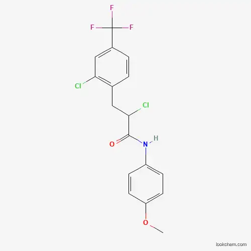 Molecular Structure of 680215-65-0 (2-chloro-3-[2-chloro-4-(trifluoromethyl)phenyl]-N-(4-methoxyphenyl)propanamide)