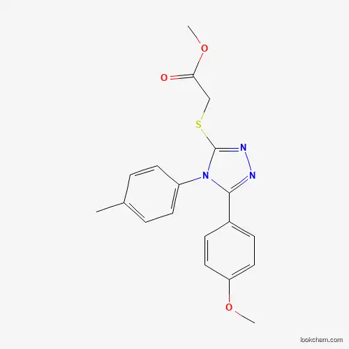 Molecular Structure of 763111-40-6 (methyl {[5-(4-methoxyphenyl)-4-(4-methylphenyl)-4H-1,2,4-triazol-3-yl]sulfanyl}acetate)