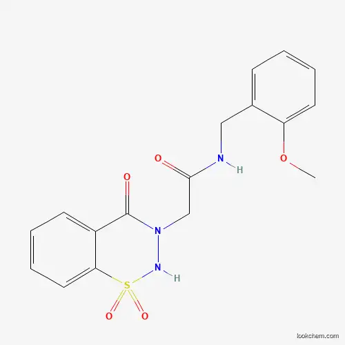 Molecular Structure of 790284-97-8 (N-[(2-methoxyphenyl)methyl]-2-(1,1,4-trioxo-2H-1lambda6,2,3-benzothiadiazin-3-yl)acetamide)