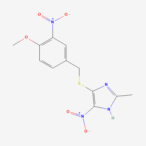 Molecular Structure of 799825-19-7 (4-[(4-methoxy-3-nitrophenyl)methylsulfanyl]-2-methyl-5-nitro-1H-imidazole)