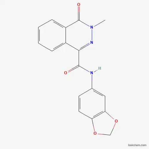 Molecular Structure of 801231-53-8 (N-(1,3-benzodioxol-5-yl)-3-methyl-4-oxo-3,4-dihydrophthalazine-1-carboxamide)