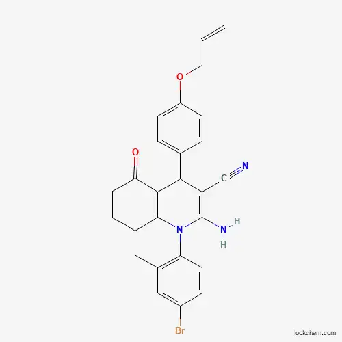 Molecular Structure of 834907-46-9 (4-[4-(Allyloxy)phenyl]-2-amino-1-(4-bromo-2-methylphenyl)-5-oxo-1,4,5,6,7,8-hexahydro-3-quinolinecarbonitrile)