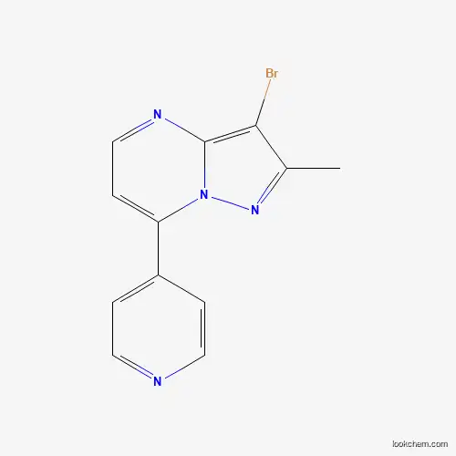 Molecular Structure of 860788-55-2 (3-Bromo-2-methyl-7-(4-pyridinyl)pyrazolo[1,5-a]pyrimidine)