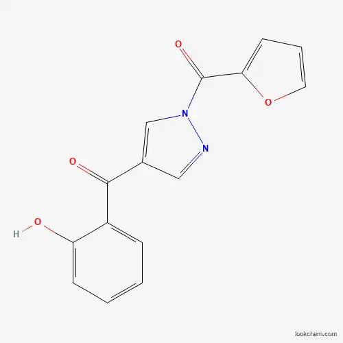 Molecular Structure of 956360-66-0 ([1-(Furan-2-carbonyl)pyrazol-4-yl]-(2-hydroxyphenyl)methanone)