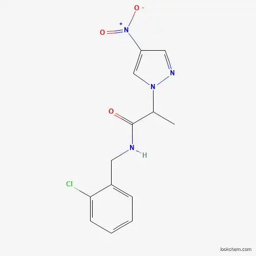 Molecular Structure of 957503-89-8 (N-[(2-chlorophenyl)methyl]-2-(4-nitropyrazol-1-yl)propanamide)