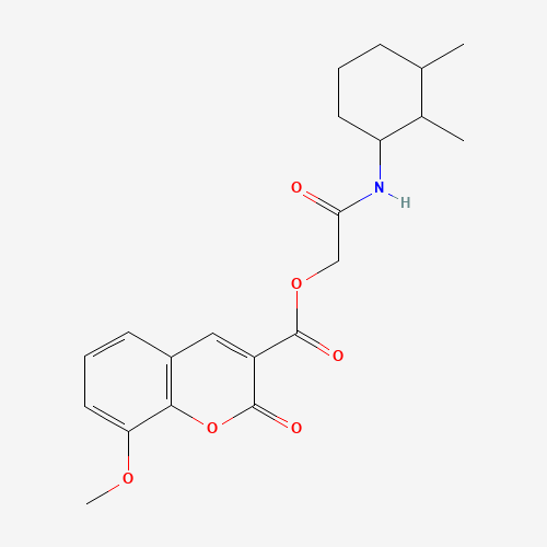 Molecular Structure of 1005058-05-8 ([2-[(2,3-Dimethylcyclohexyl)amino]-2-oxoethyl] 8-methoxy-2-oxochromene-3-carboxylate)