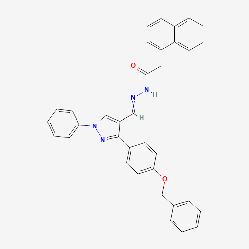 Molecular Structure of 1007500-75-5 (1-Naphthaleneacetic acid, 2-[[1-phenyl-3-[4-(phenylmethoxy)phenyl]-1H-pyrazol-4-yl]methylene]hydrazide)