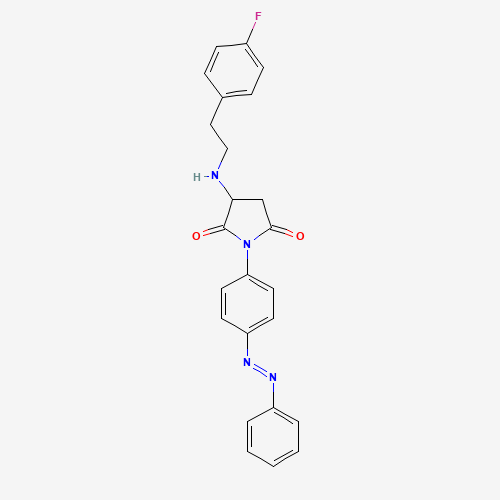 Molecular Structure of 1040921-98-9 (3-{[2-(4-fluorophenyl)ethyl]amino}-1-{4-[(Z)-phenyldiazenyl]phenyl}pyrrolidine-2,5-dione)