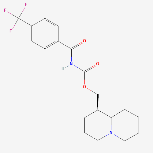 Molecular Structure of 1071536-05-4 ((1R)-octahydro-2H-quinolizin-1-ylmethyl {[4-(trifluoromethyl)phenyl]carbonyl}carbamate)