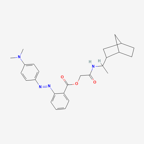 Molecular Structure of 1217868-18-2 (Benzoic acid, 2-[2-[4-(dimethylamino)phenyl]diazenyl]-, 2-[(1-bicyclo[2.2.1]hept-2-ylethyl)amino]-2-oxoethyl ester)